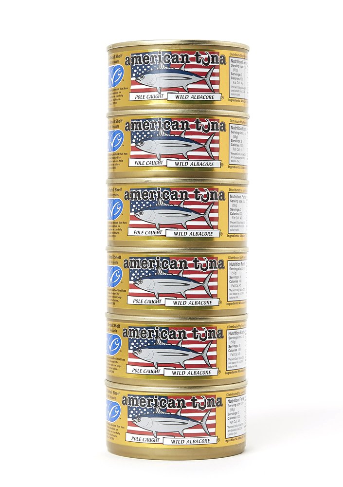 American Tuna Sushi-grade Wild Albacore Tuna Fish - with Sea Salt, MSC Certified, Pole Wild Caught Fish - 5 oz Can | Set of 6 | Premium Canned Tuna for Health and Flavor Enthusiasts!