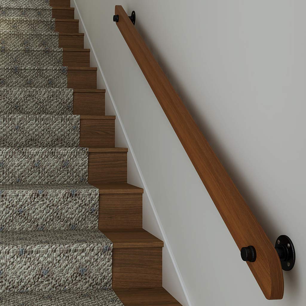 Rechteckiges Treppengeländer mit komplettem Bausatz aus Holz Indoor/Outdoor Loft Handlauf für Kinder Spielzimmer oder Kinderzimmer, verstellbares Stützset (30~300cm)
