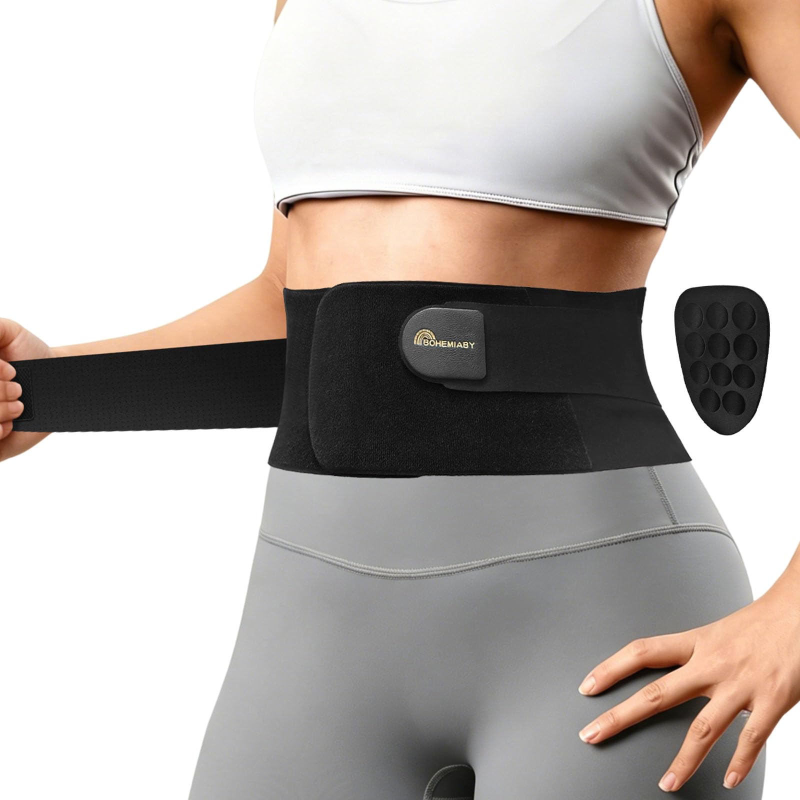 Schlank Lendenwirbelstütze Gürtel für Herren Damen, Einstellbar Beckengurt für Bandscheibenvorfall, Ischias, Si-Gelenk-Atmungsaktives Mesh-Atmungsaktiv, Massagefunktion, Ganzen Tag Tragen,XL