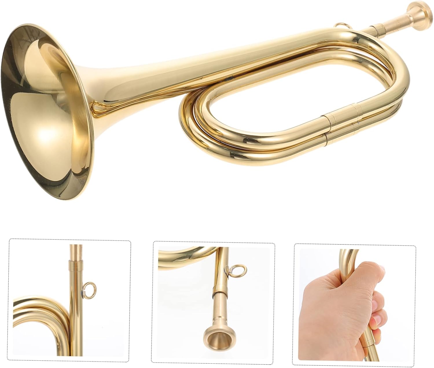 Abaodam Military Orchestra Bugle Trumpet Copper Traditional Sound Crisp Beginner Trumpet for School Band and Professional Use Portable Resistant Instrument