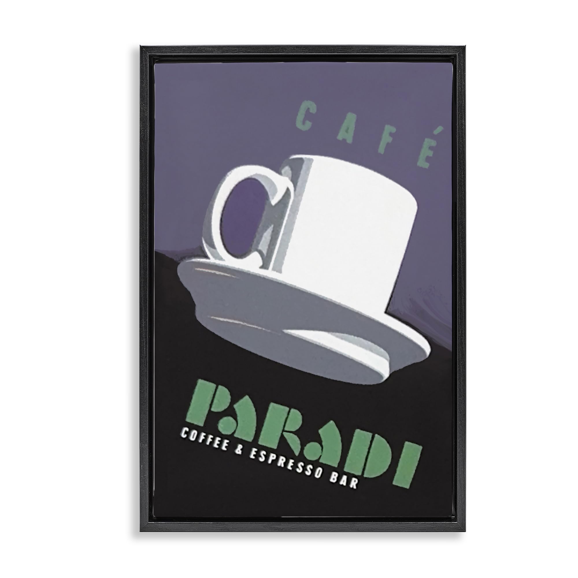 Stupell Industries Jet Black (Matte) Coffee Espresso Retro Typography, 16 X 24 Inch Canvas In Floater Frame