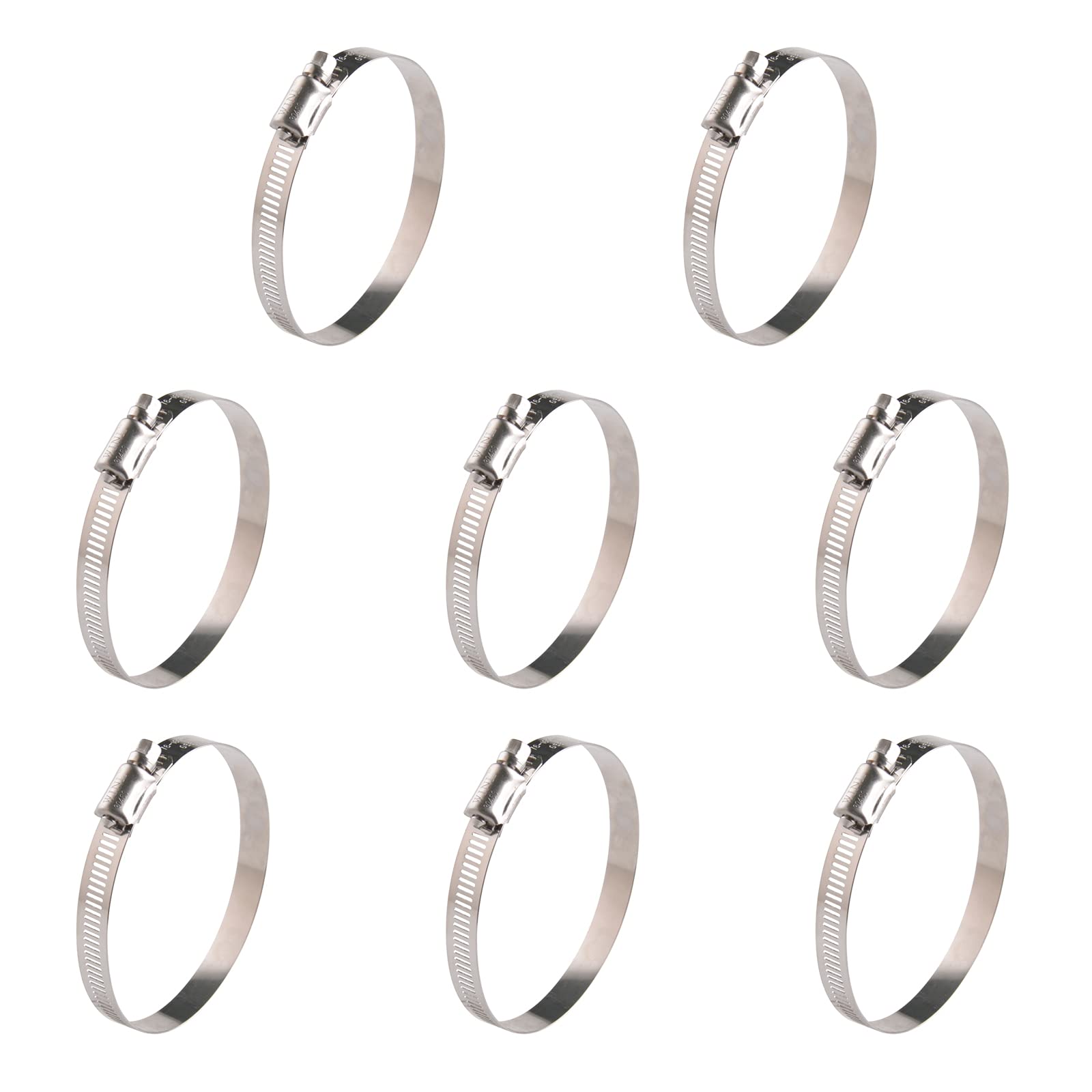 WINL 3.5'' Stainless Steel Hose Clamps- 8 Pack SAE 56 Worm Gear Drive Hose Clamps 3 Inch to 4 Inch (76mm-102mm) for Automotive Plumbing, 3 1/2'', 3 3/