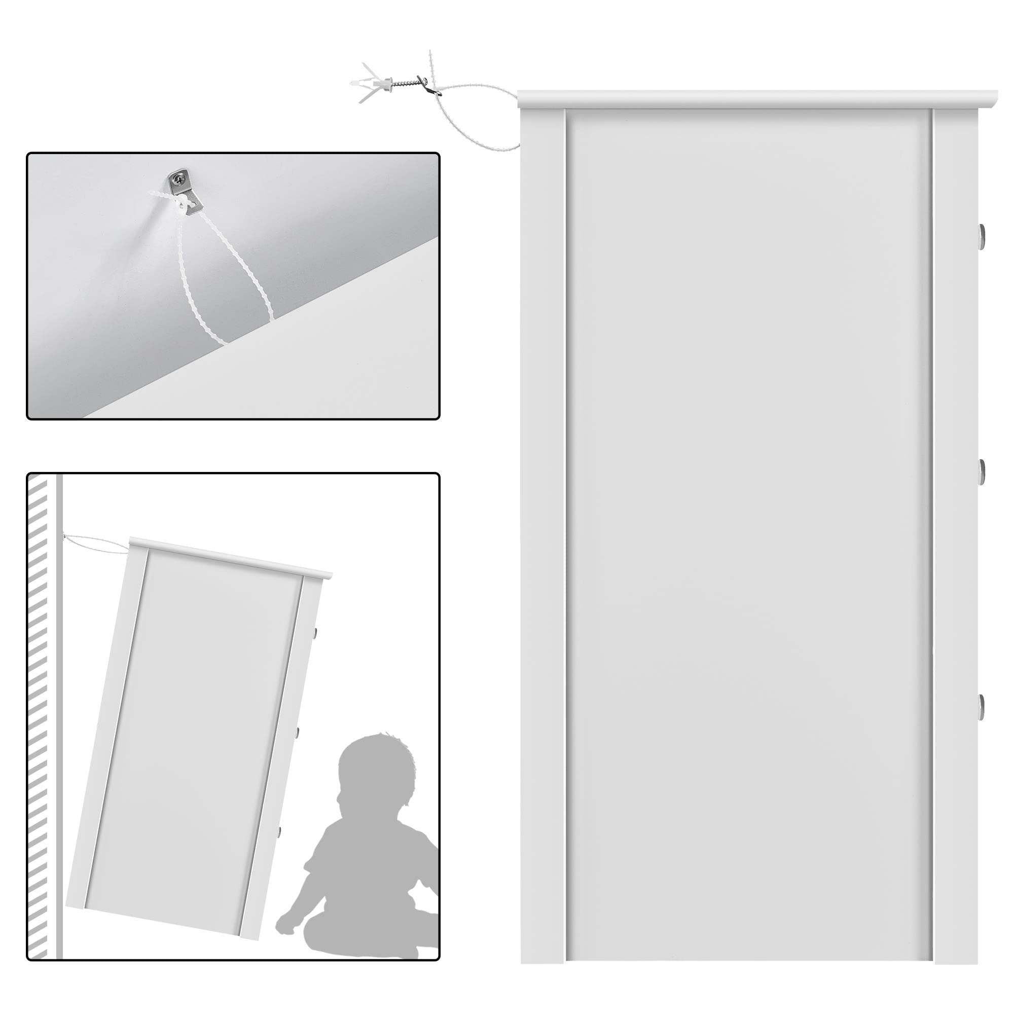 Yaheetech 2pcs Mesillas de Noche con Tres Cajones Mesitas de Noche Alto | Organizador de Almacenamiento, 48 x 40 x 73,5 cm, Color Banco