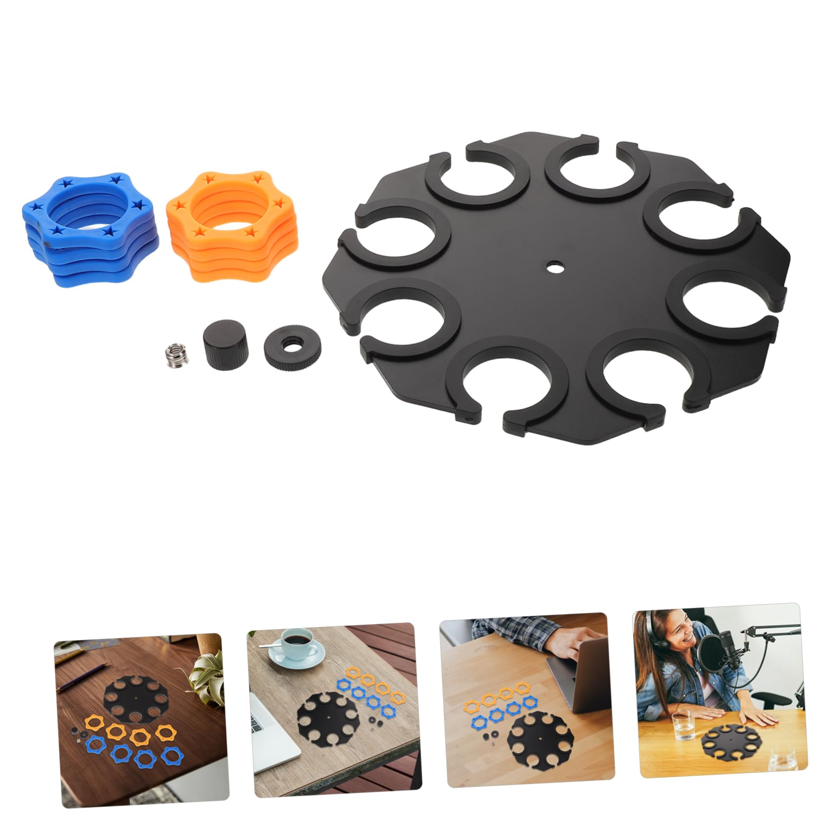 Supporto Microfono da Tavolo, Rack Regolabile Antivibrazione | Nero in Acciaio al Carbonio e Plastica, per Broadcasting e Recording, Capienza Multipla