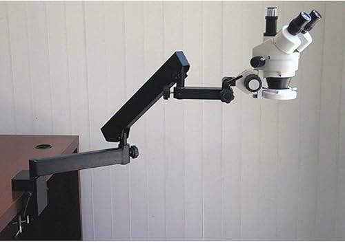 Miniatura 2 de AmScope SM-6TZ Microscopio de zoom estéreo trinocular profesional, ocular WH10x, aumento de 3.5X-90X, objetivo de zoom 0.7X-4.5X, iluminación
