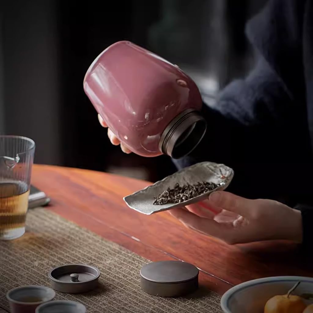 Organizador de Bolsitas de Té Lata de té, lata de té de cerámica, lata de almacenamiento de té for el hogar, lata sellada de té chino Retro, almacén de té Organizador de Té Contenedor de Almacenamient