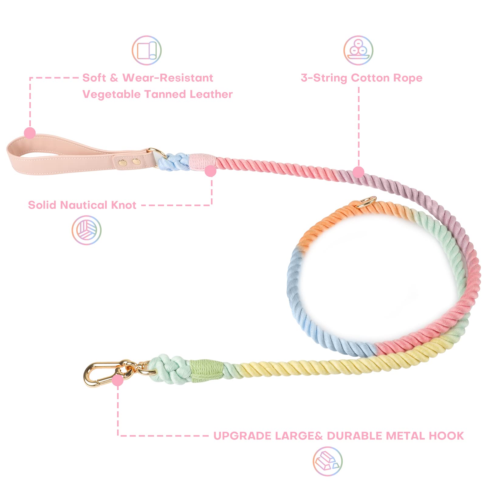 Lucky Monet 5FT Cotton Dog Leash - Image 4