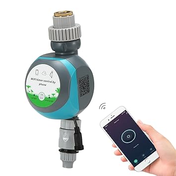 EXCLUZO Smart WiFi Irrigation Water Timer Controller Mobile Phone Remote Acc Wirel Garden Electronic Prog mmable Au ATIC Watering Timer Waterproof for Outdoor Parterre
