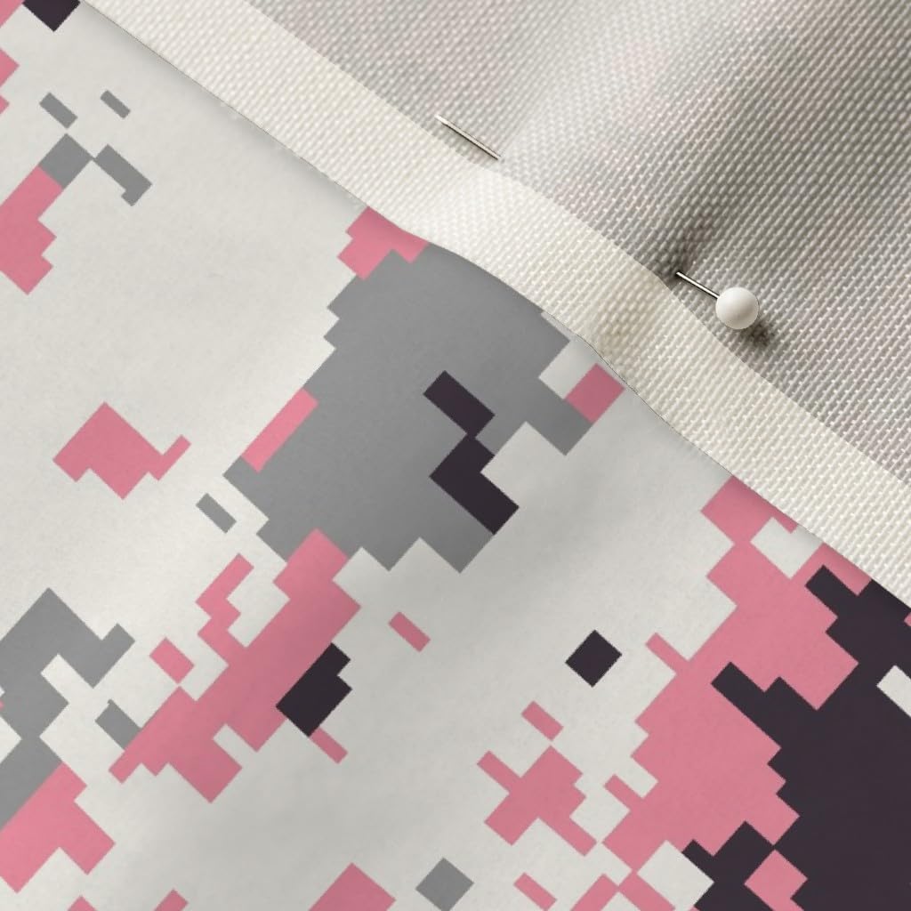 Spoonflower Fabric - Digital Light Pink Camo Girly Printed on Upholstery Velvet Fabric Fat Quarter - Upholstery Home Decor Bottomweight Apparel