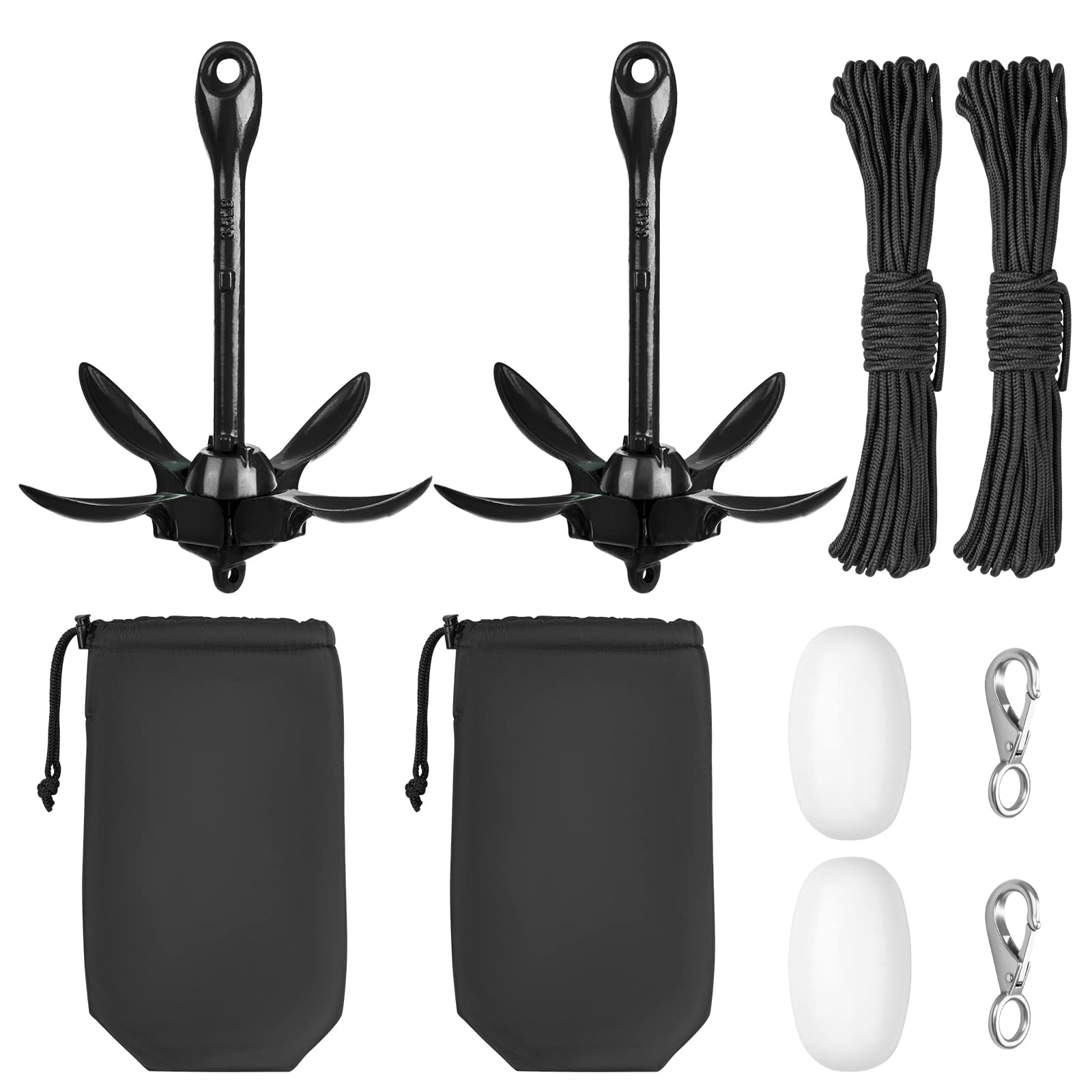 Alpinista Kayak Anchor,3.5 lb Portable Folding Boat Anchor Kit with 40 ft Marine Rope for Kayak, Canoes, Fishing, and Paddle Board Accessories