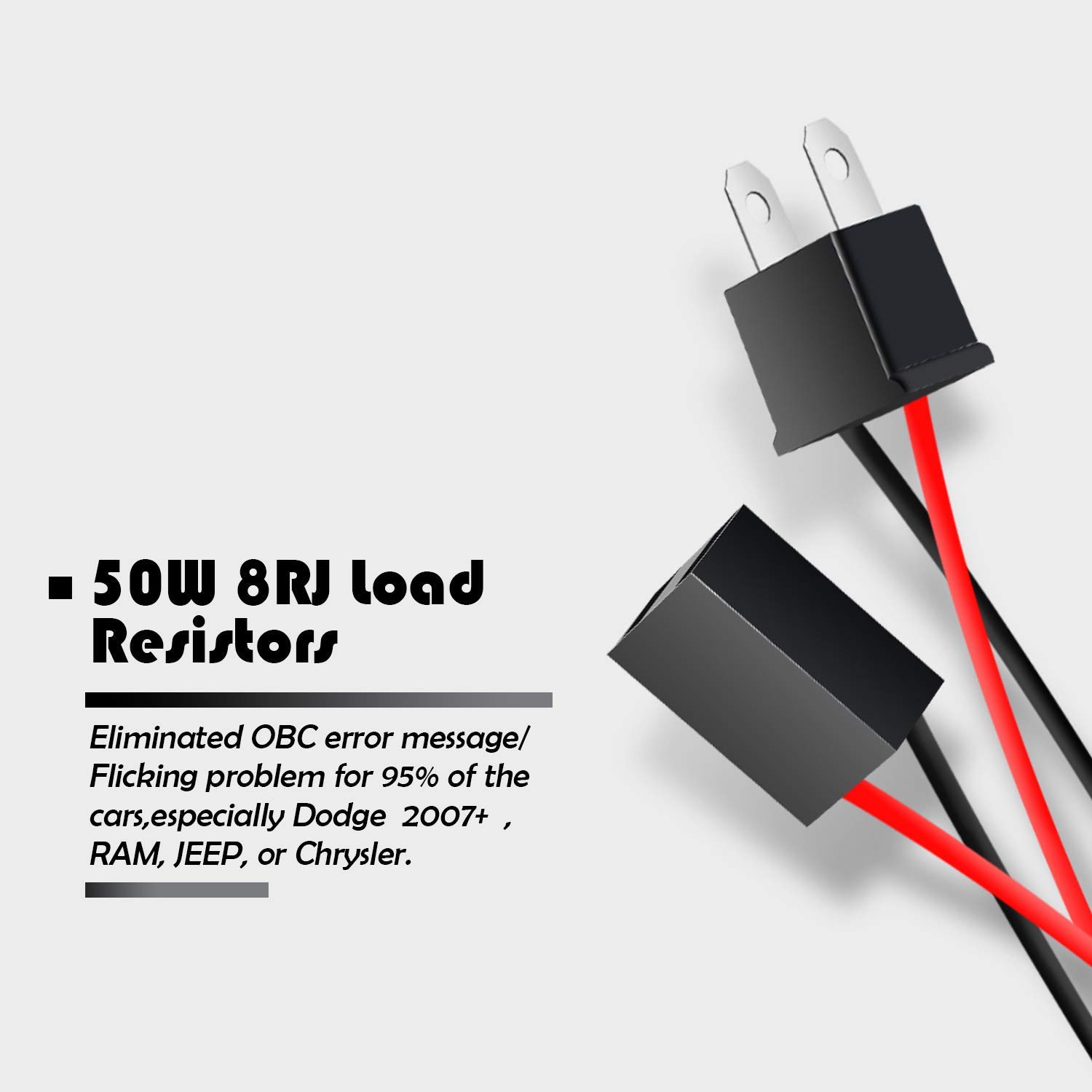 2-Pack H7 LED Load Resistors - 50W 6 Ohm Kit To Fix Hyper Flash & Error Codes After LED Bulb Upgrade