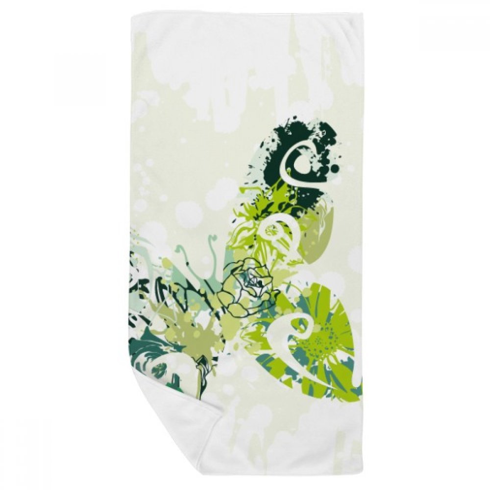 Serviette de bain papillon vert graffiti pour le sport et le voyage