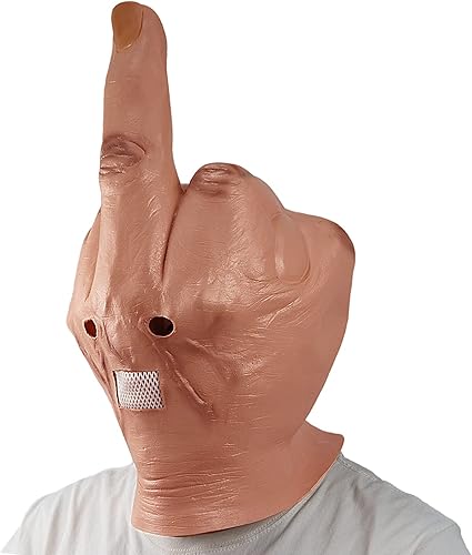 Despise The Vertical Medio Dedo Máscara de Halloween Spoof Mask Bar Dj Spoof Mask, Gente Blanca