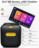 Vista 4 de Ikarao Máquina de karaoke para adultos con pantalla de letras, pantalla integrada de 13.3 pulgadas, máquina de karaoke verdaderamente todo en uno