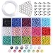 Produktbild Pulluo 7500pcs Perlen zum Auffädeln Bastelperlen Mädchen Glas Rocailles 3mm Bastelperlen Bunt Glasperlen für Armband Schmuck Kinder DIY Basteln mit Kettenverschluss Angelschnur