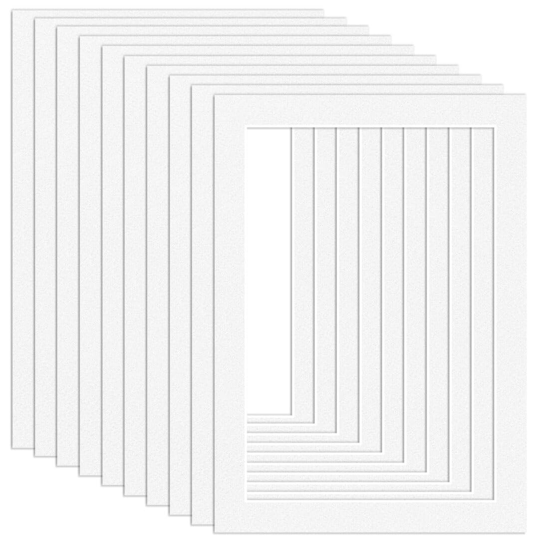 Procut Global 50x70cm White Picture Mounts Board to Fit 40x60cm Aperture Size - Photo Mount Card Ideal for Prints, Artwork, Crafts & Certificates - Sizes & Colors Available - Pack of 10 โ image 1