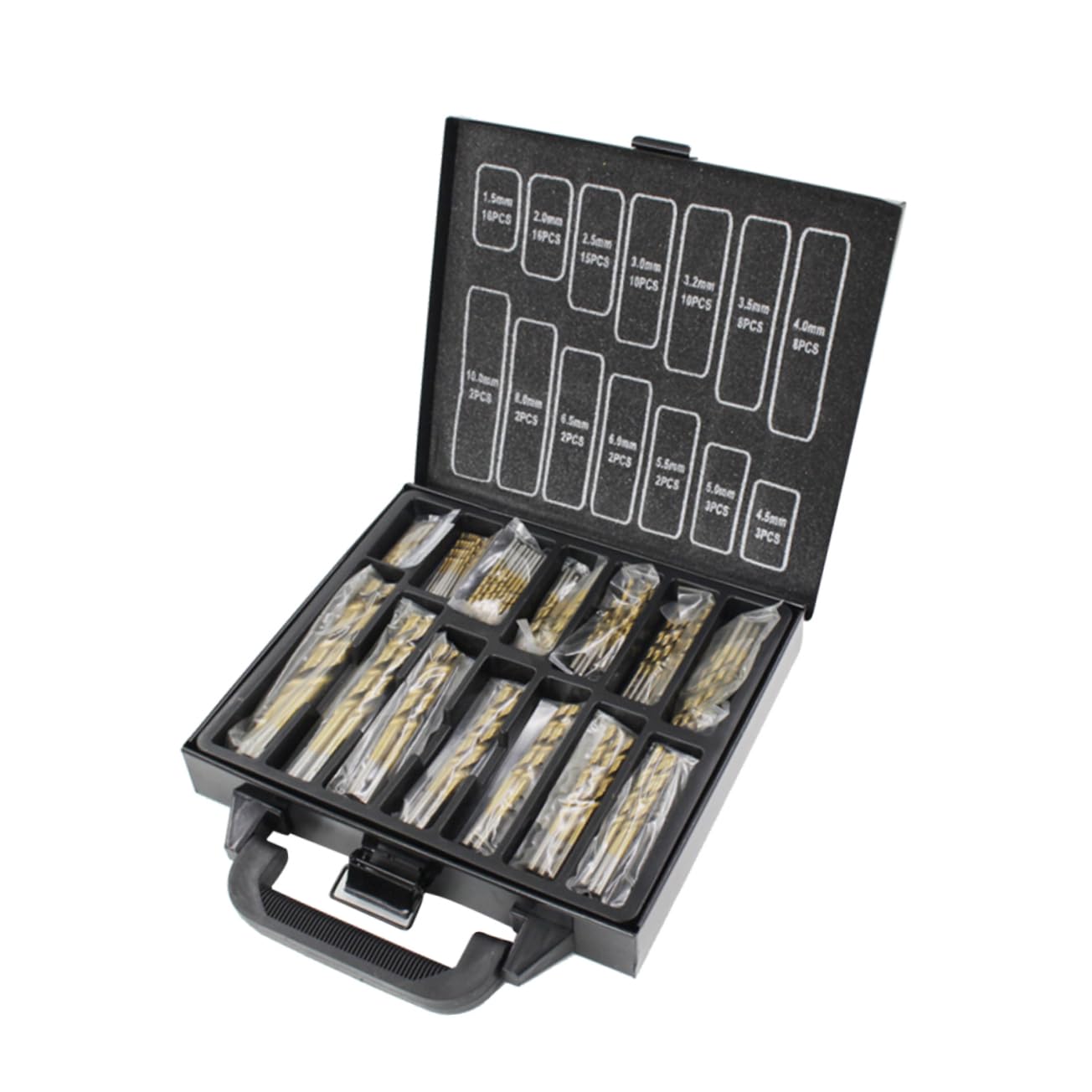 jojofuny Jeu De 99 Forets HSS 15 10mm En Acier Haute Qualité Avec Revêtement Titane Nitride Coffret Durable Pour étal Et