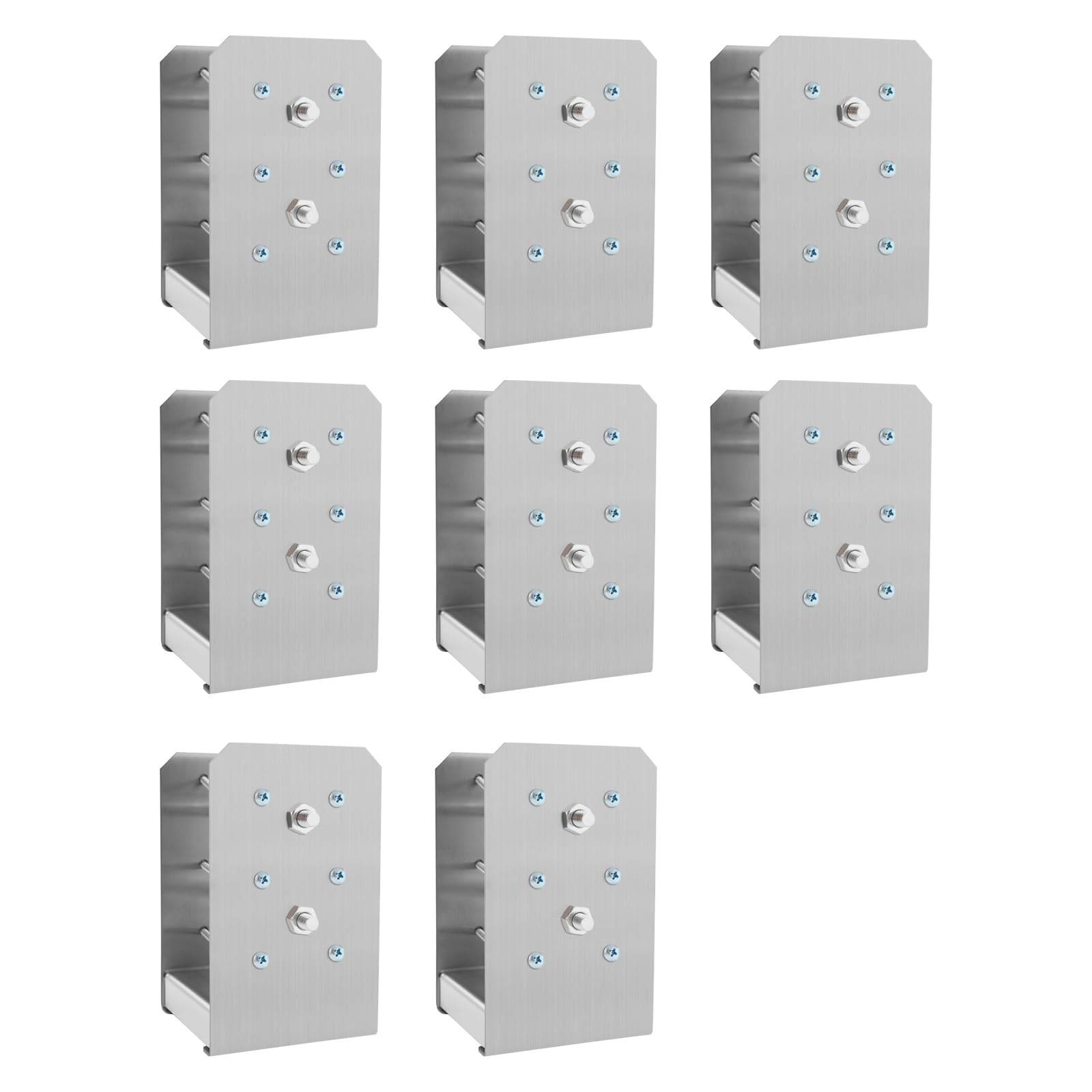 Base de postes, 8 unidades, anclajes de 9 x 9,2 x 15 cm (por pieza) para valla de madera, anclaje para postes de pérgola