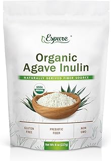 Organic Agave Inulin - USDA Certified Organic, Sweetener & Natural Prebiotic Fiber, Gluten Free; 8oz