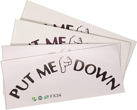 Honbay 4 Sets of Funny Reminder Decoration Put Me Down Toilet Seat Stickers Decals, Waterproof and Removable Black
