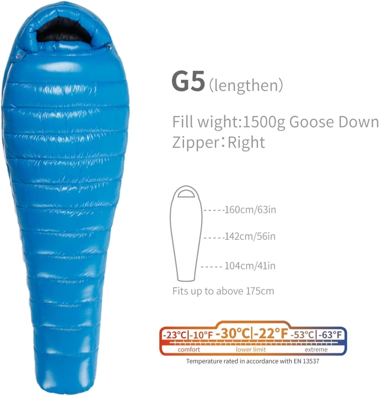 G1-G5 Series 800FP Sleeping Bag Ultralight Outdoor Camping Hiking for Men & Women