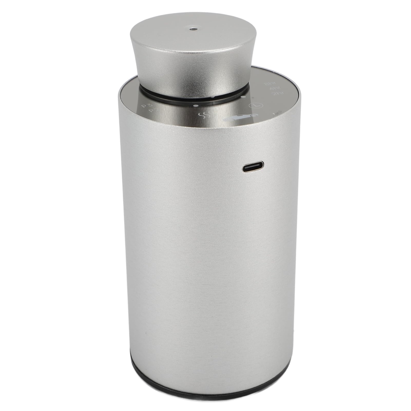 Difusor de Aceite Esencial pequeño Coche portátil, pulverizador sin Agua con Pilas, máquina de aromaterapia silenciosa con Intensidad Ajustable, Elegante diseño de aleación de (Plata)