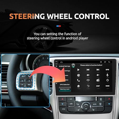 Miniatura 7 de Estéreo de coche de doble DIN con Android Auto y CarPlay para Jeep Grand Cherokee 2008-2013, pantalla táctil de 9 pulgadas, receptor de audio para