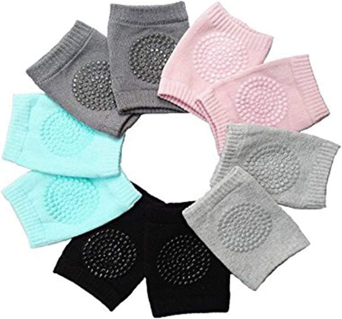5 Pairs Baby Kneepads Crawling Anti Slip Knee Breathable High Elastic Sponge Kneepads For Baby, Multicolor - M