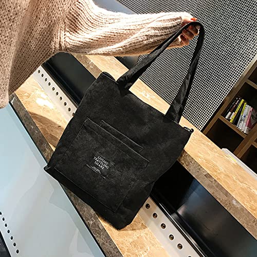 Women's corduroy shoulder bag striped fabric handbag casual zipper handbag messenger bag3