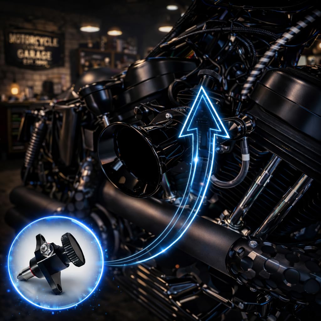 Regolatore minimo V-Twin – Regolazione manuale del minimo per moto a iniezione – Suono leggendario “Potato-Potato”– Compatibile EFI antico 1995–2023
