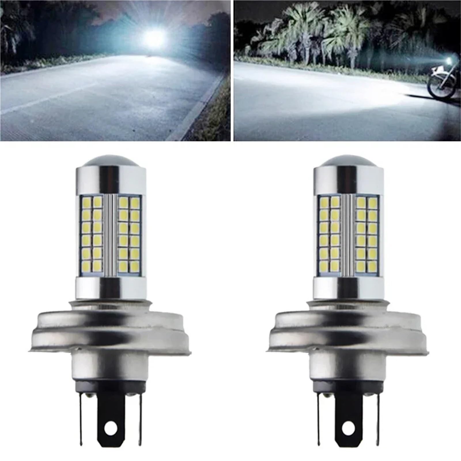 Phare Avant Phare Moto Phare LED pour Voiture, Tracteur, Scooter, Moto, DC 6V 10-30V 12V 24V, P45T R2 3030SMD, Ampoule 1000LM 6000K