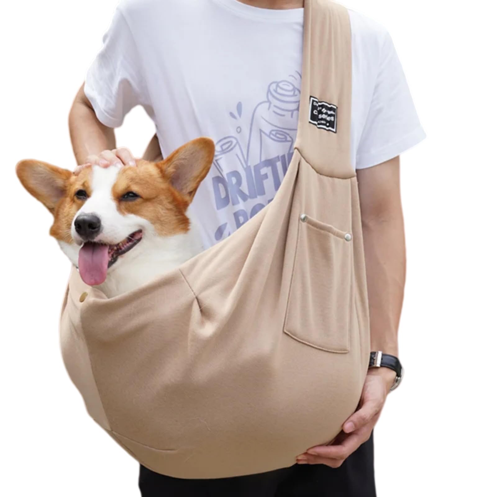 Veslyn Pet Travel Bag Lightweight Carry Sling For Cats & Small Dogs, Comfortable Crossbody Shoulder Carrier Outdoor Daily Use-khaki