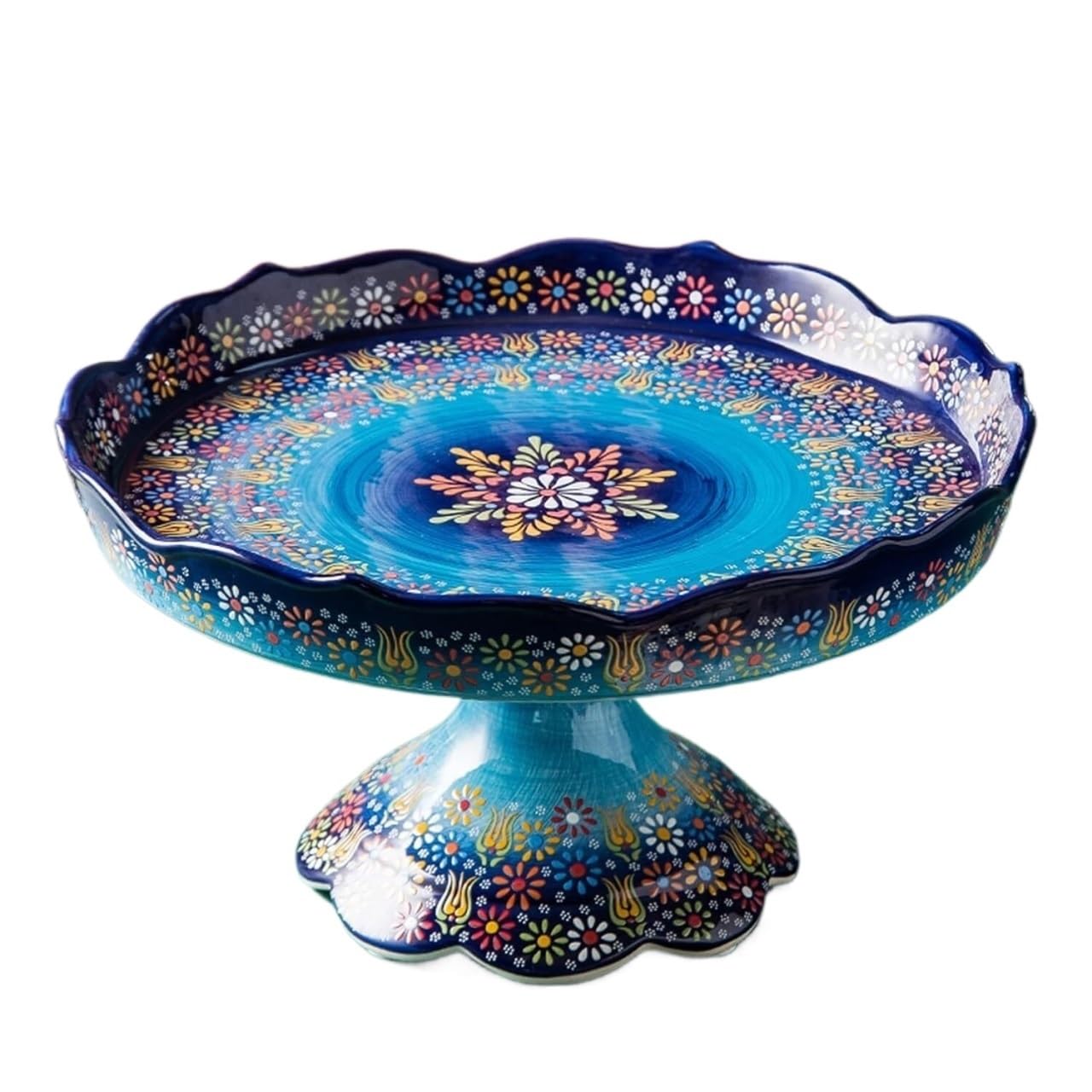 LKLNKVL Fresh Fruit Platter, Compote Berry Storage Plate with High Pedestal, Desktop Ornament for Home Living Room Festival Fruit Bowls/