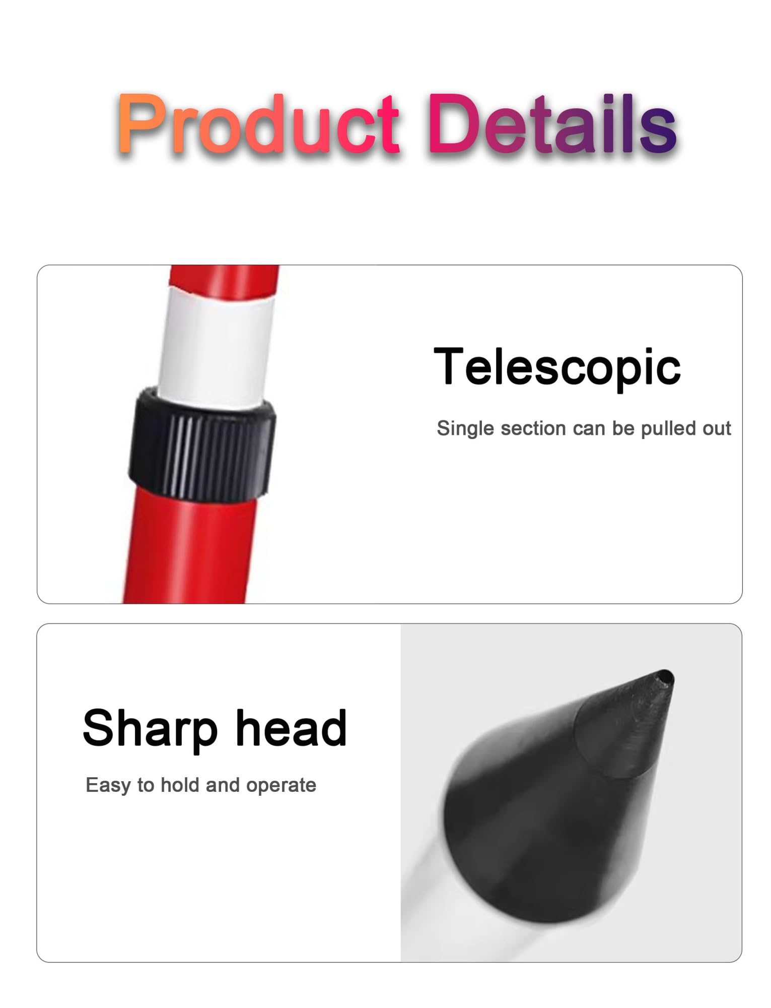 Postes telescópicos de aluminio para encuesta, ligeros, portátiles, para uso en exteriores, fácil transporte