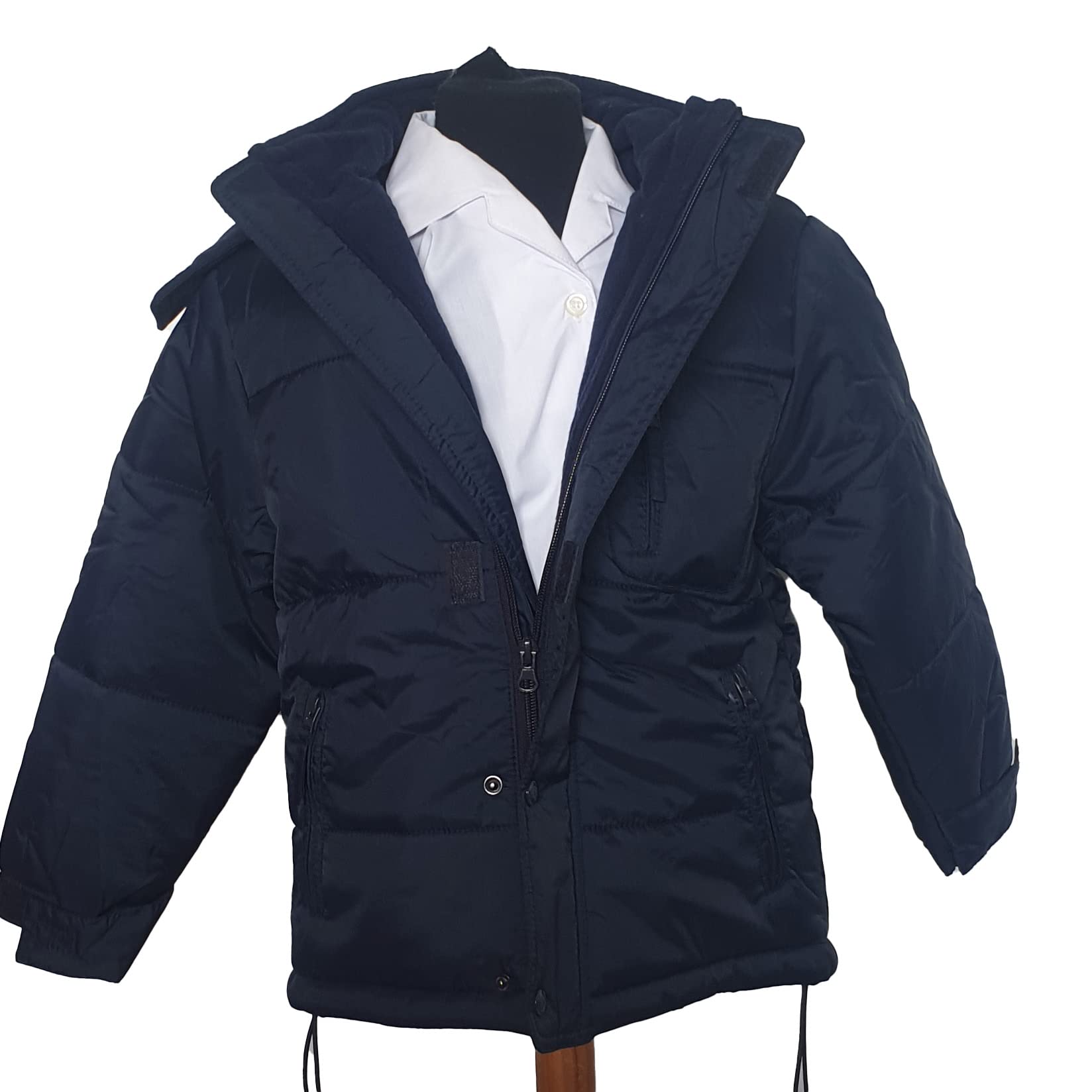 MAHAVIRA Chaqueta Acolchada Impermeable Con Capucha Cálida Para Niños Unisex - Abrigo Grueso De Invierno Ligero Resistente Al Agua Azul Marino