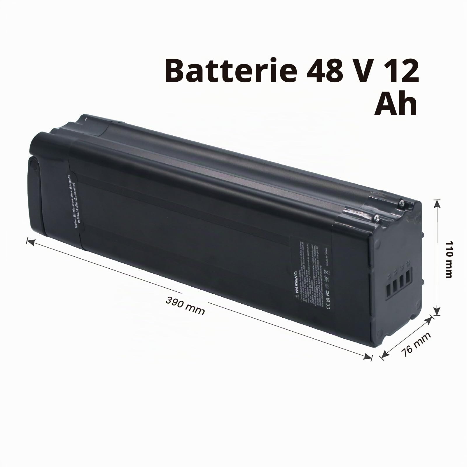 Pedelec Batterie de vélo électrique 48 V 12 Ah pour MiFa Rex pour vélo Aldi Phylion/XH370-10J, ZL1010101 0-F Convient pour Moteurs 48 V avec Chargeur
