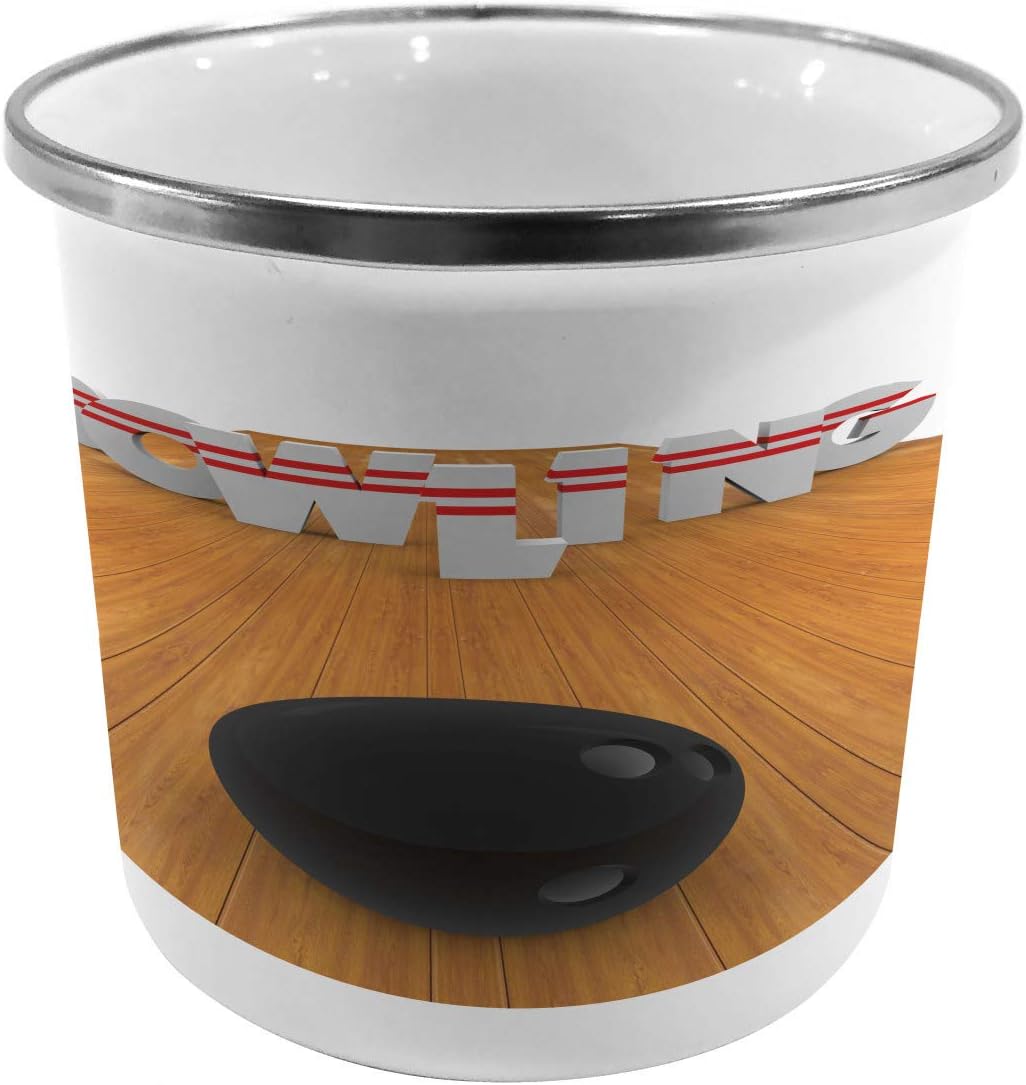 Ambesonne Bowling Party Metal Camping Cup, Bowling Alley