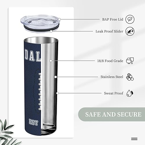 Miniatura 5 de Dallas Tumblers Cup Insulation Travel Stainless Steel Mug Navy 36952.00041666667