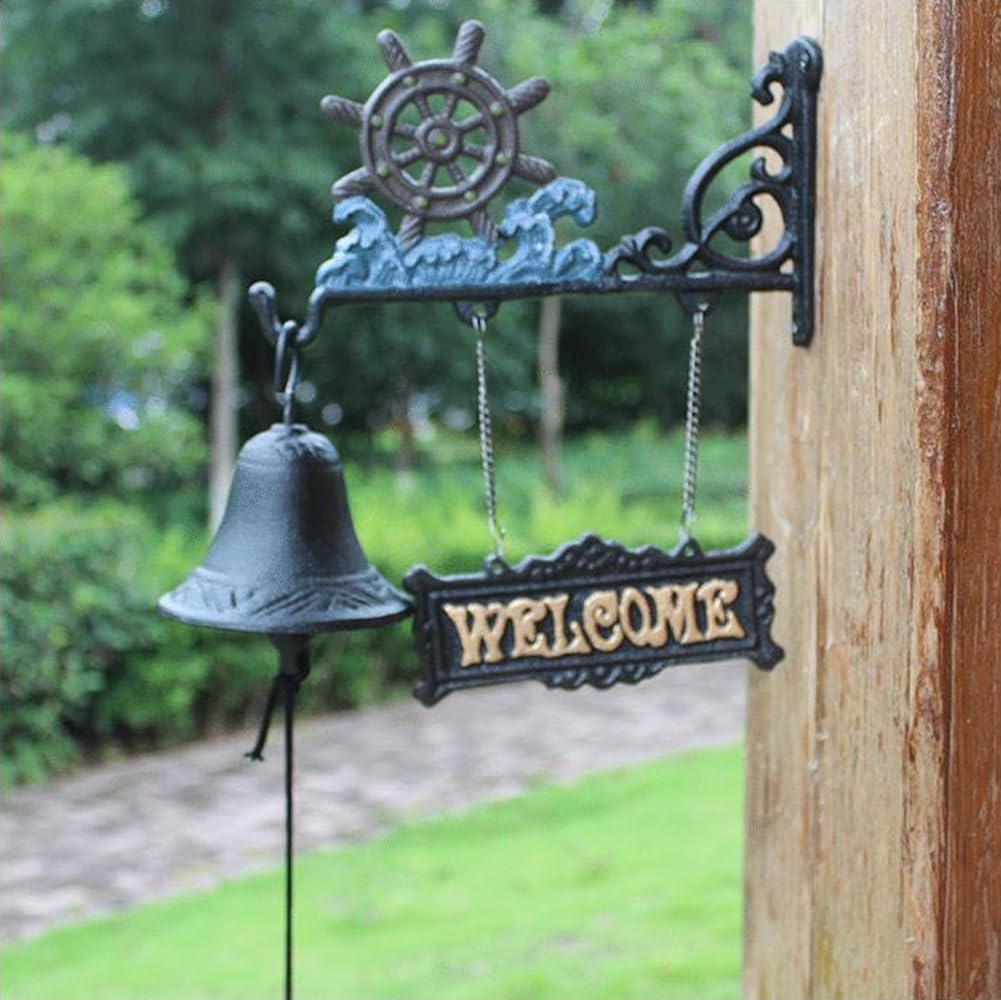 Amazon.co.jp: ドアベル 壁掛けベル ウェルカムベル 玄関ベル アイアン