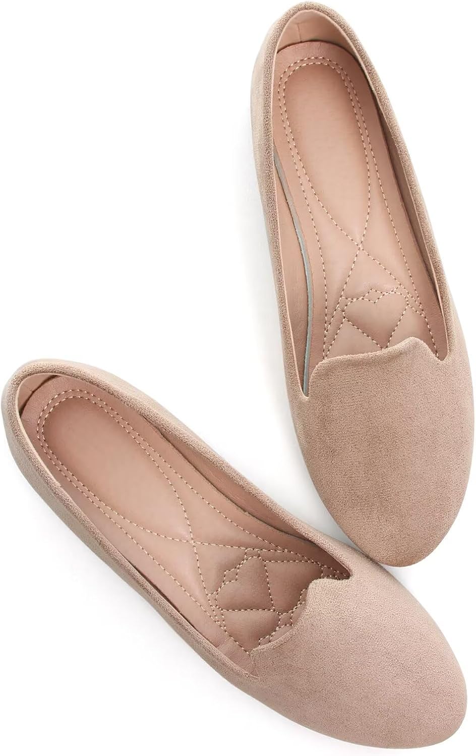 SAILING LU Women's Round Toe Comfortable Ballet Shoes for Women Dressy Slip-ons Loafers Khaki Size 9 - Image 2