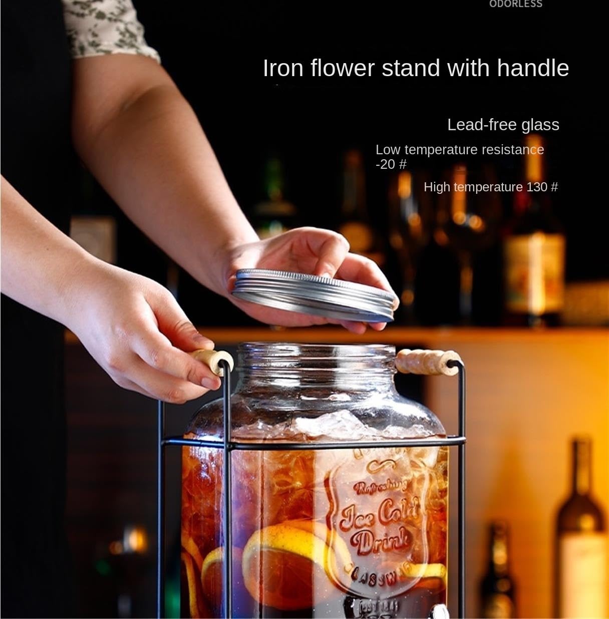 Dispensador Cerveza Dispensador De Bebidas Vidrio 1.05 Galones con Grifo Acero Inoxidable para Casa Bar