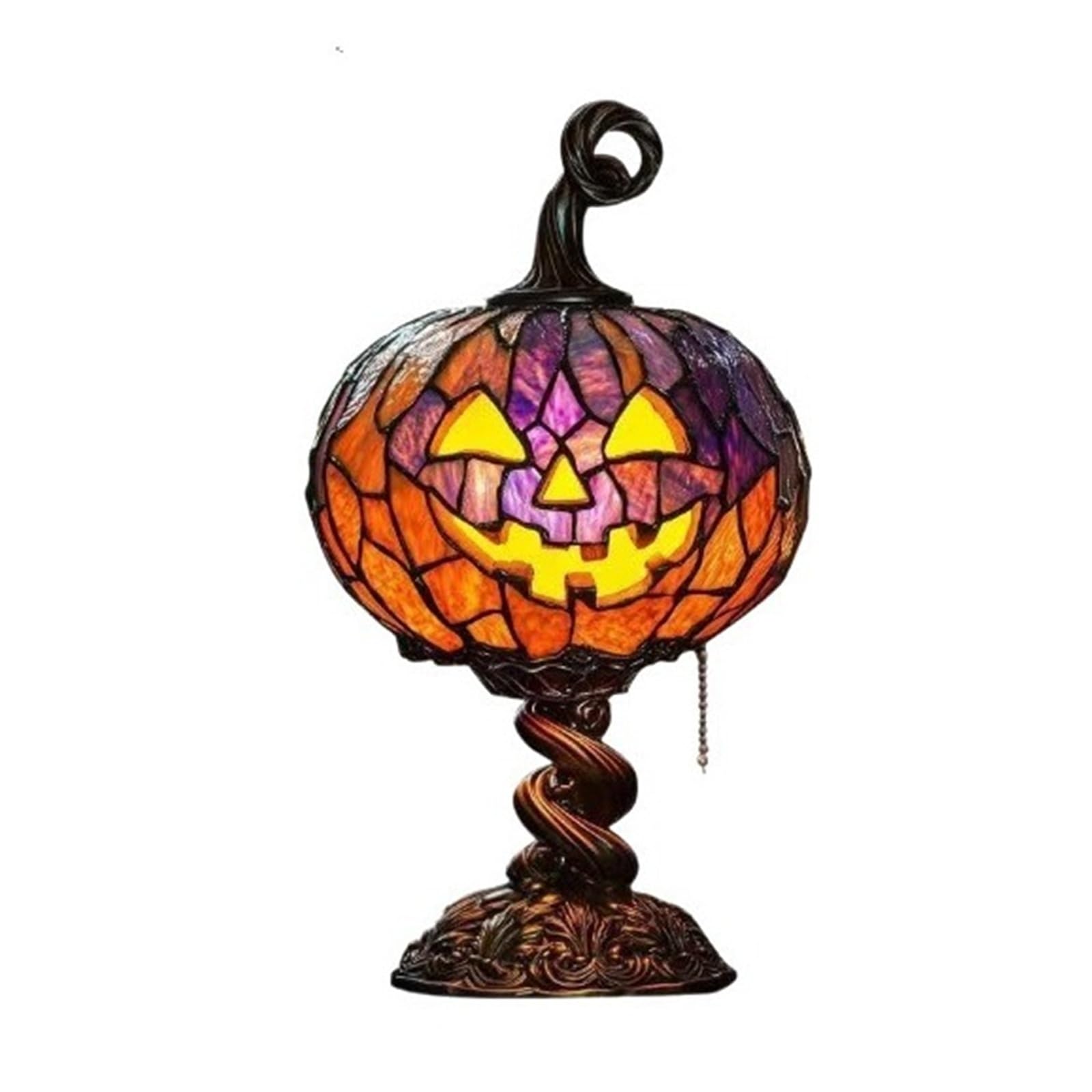 OTKSMDYY Halloween Table Lamp Glowing Ghost Pumpkin Resin Creative Home Decoration Ornament