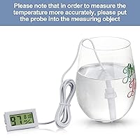 Vista 4 de Weewooday Medidor digital de temperatura y humedad con medidor de sonda LCD Fahrenheit, termómetro higrómetro para incubadora, planta de reptiles