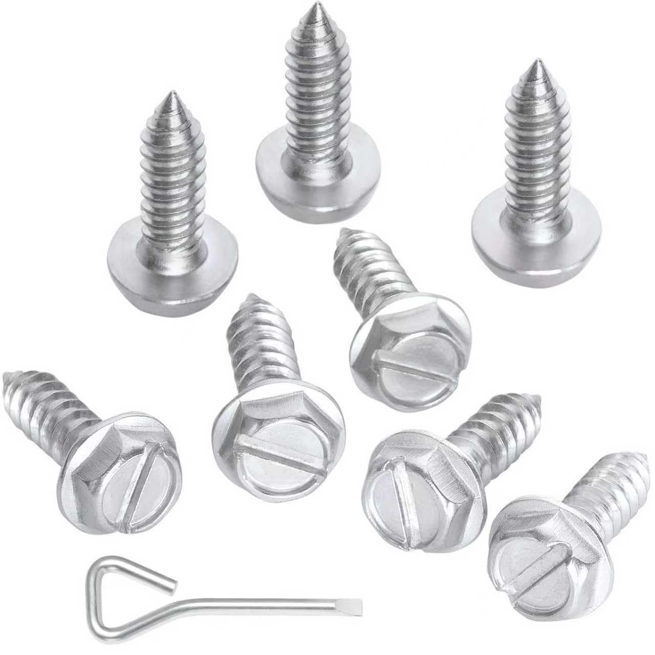 Stainless License Plate Screws - 8 Pack -11 Stainless License Plate Screws - 8 Pack -11