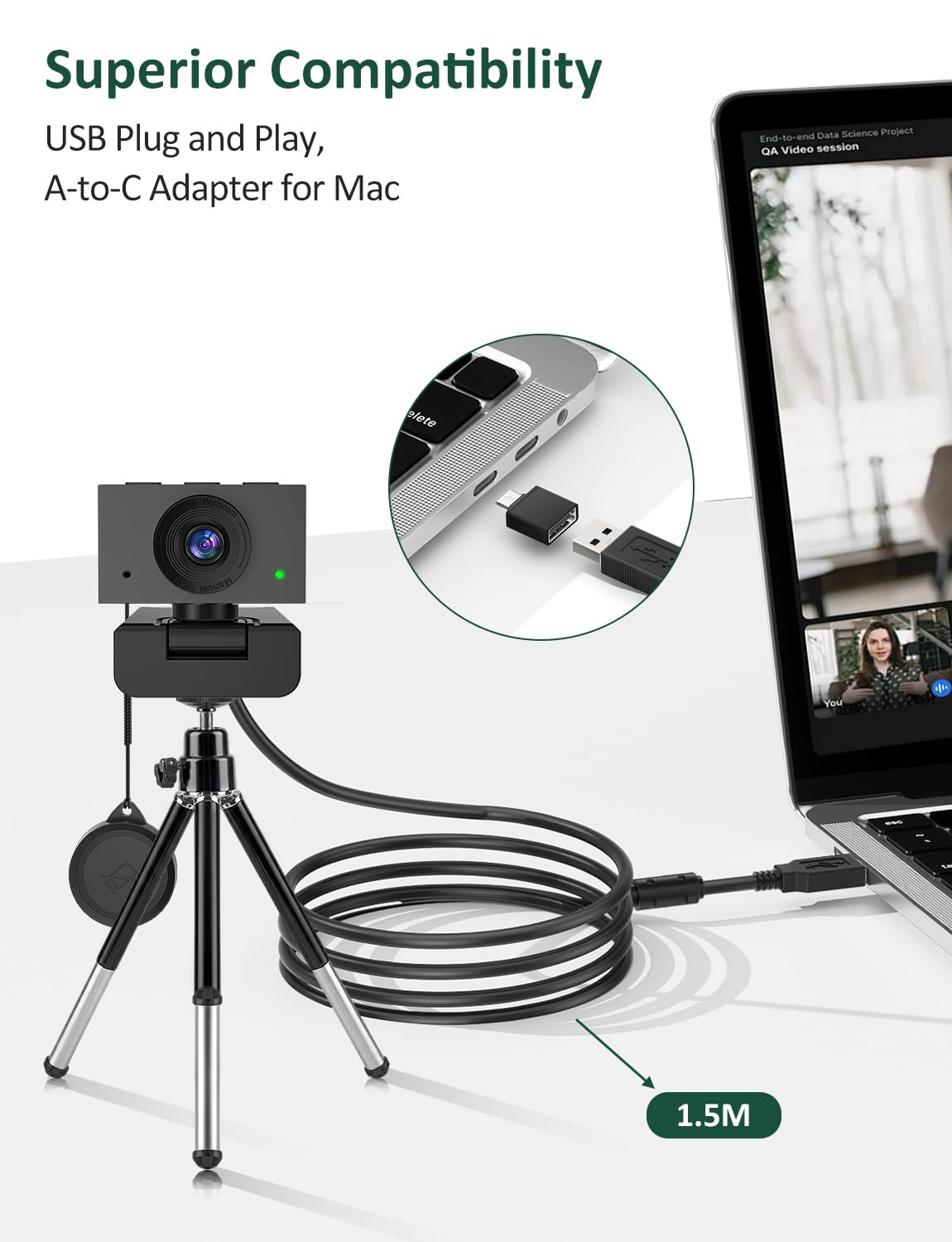 Webcam per PC, 1080 Streaming Camera