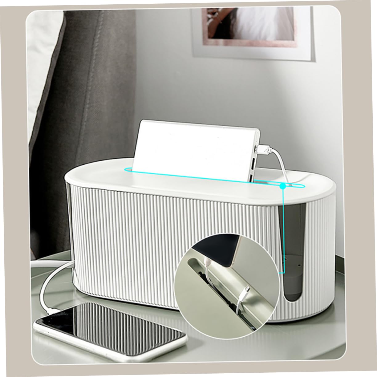 1pezzi Scatola Per Cavi Per Prese Domestiche Contenitore Organizer Per Cavi Di Ricarica Custodia Di Immagazzinaggio Per Dati e Prese Design Separabile Facile Da Usare