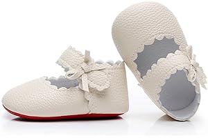 Adorable Baby Girl Dress Shoes for 6-12 Months: Mary Jane Style with Side Bow