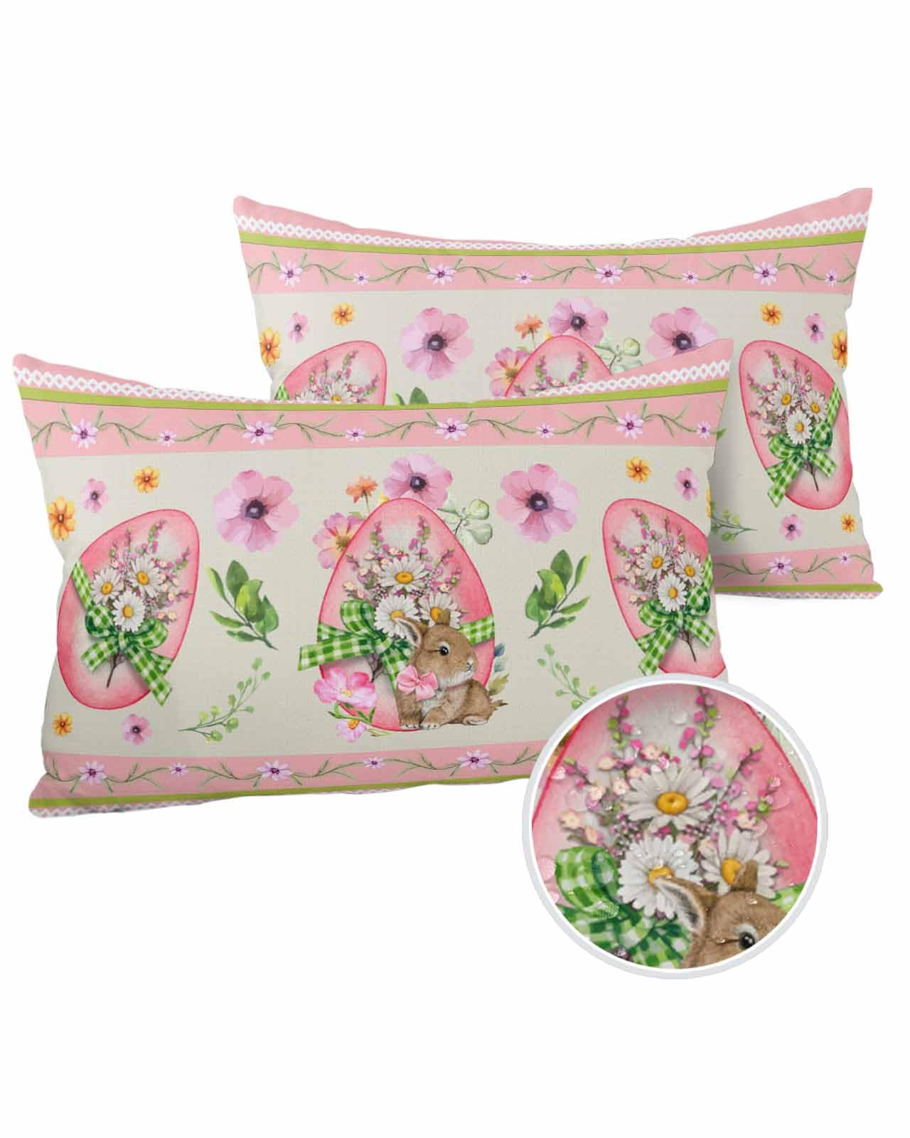 LEOKOTI Pink Easter Eggs Bunny Outdoor Pillow Covers 20