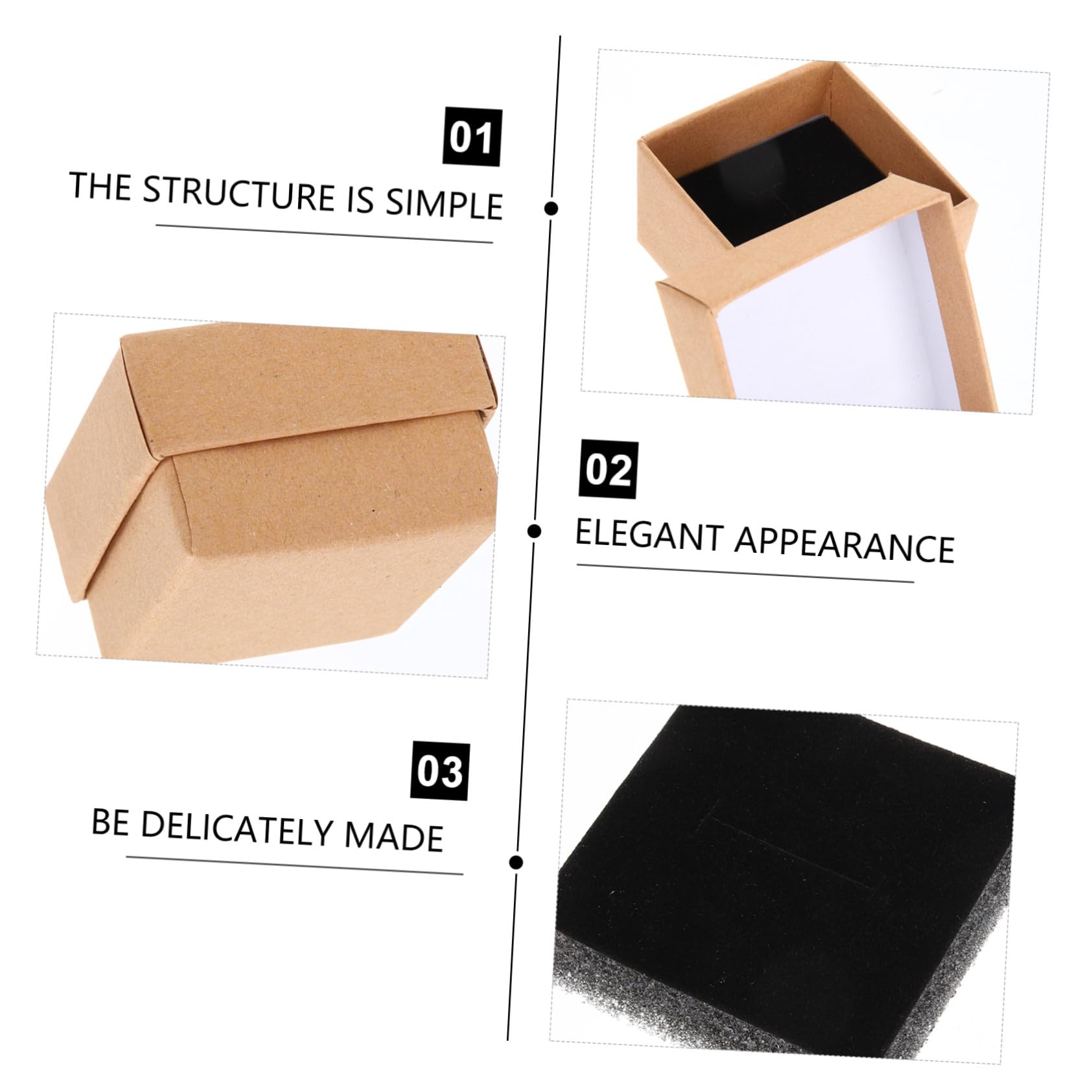 Uonlytech 50 pezzi Scatole Cartone Kraft per Gioielli Packaging Vintage per Anelli Orecchini Collane e Fascette Contenitori Compatti e Leggeri per Regali e Conservazione