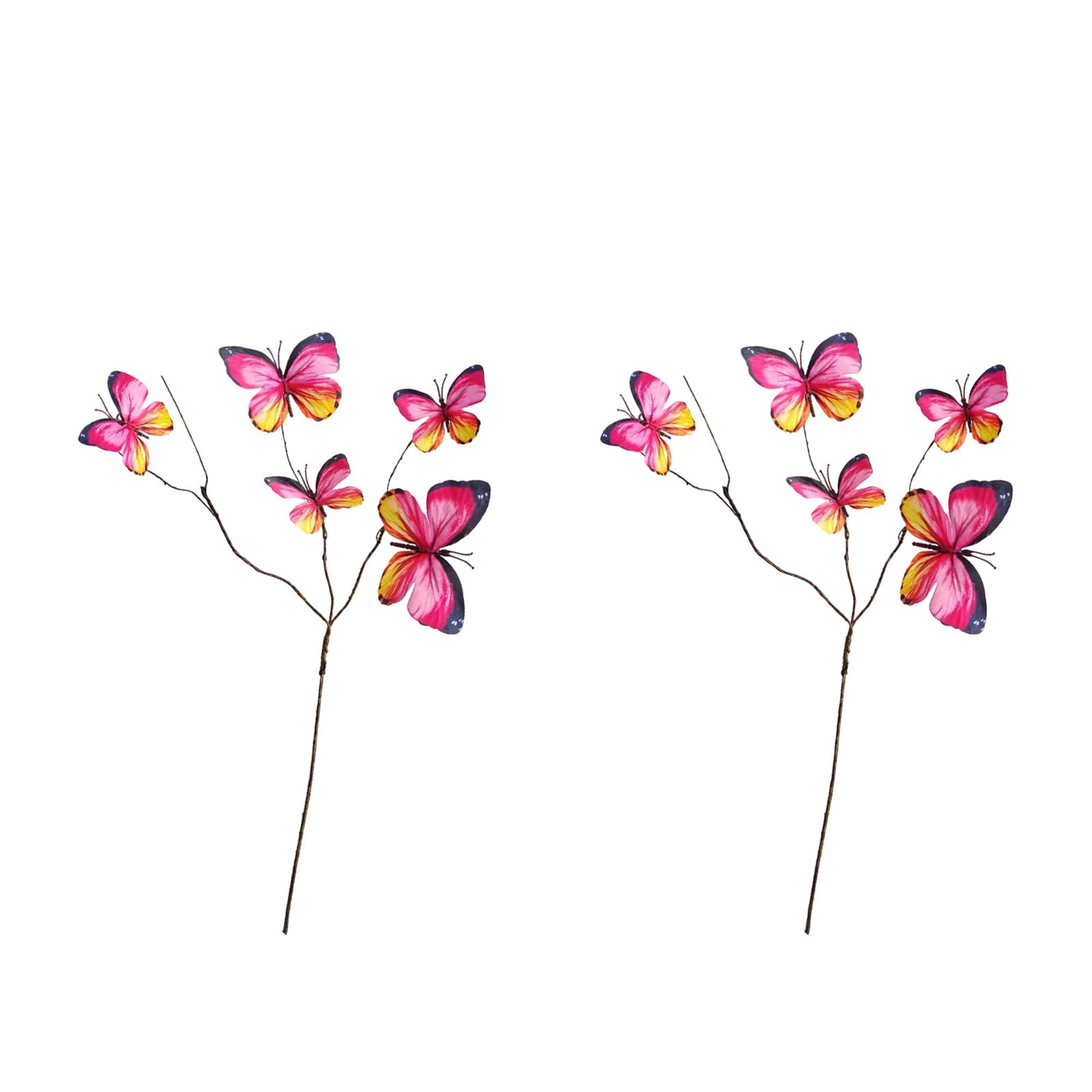 Tsophreniq Of 2 Artificial Butterfly Flowers Wedding Party Home Decoration Faux Branch for Indoor and Outdoor Arrangements Faux Flowers